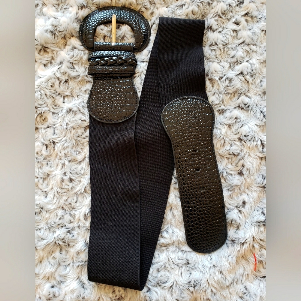 Stylish Black Stretchy Waist Belt